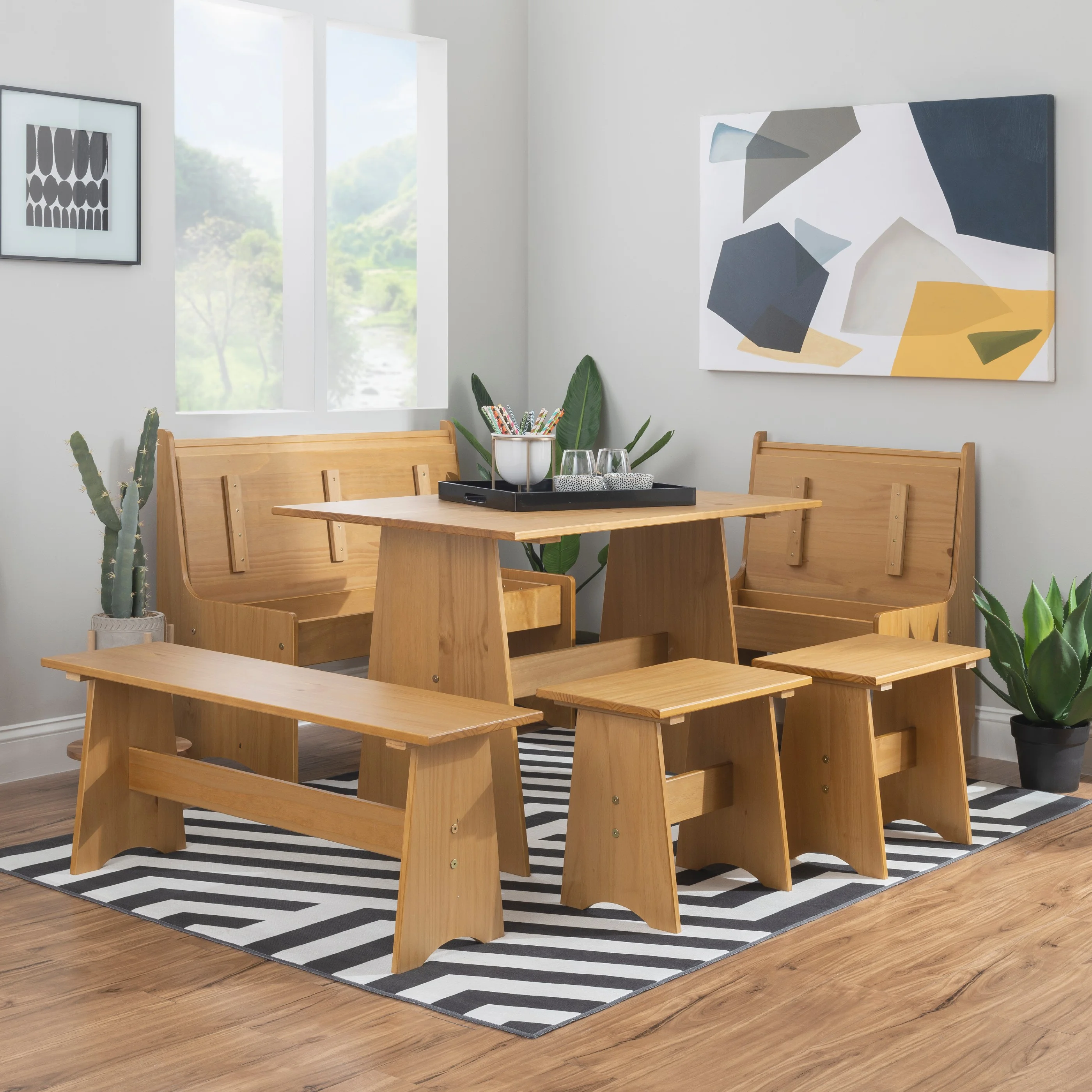 Linon Kasey High Back Dining Bench with Storage, 27