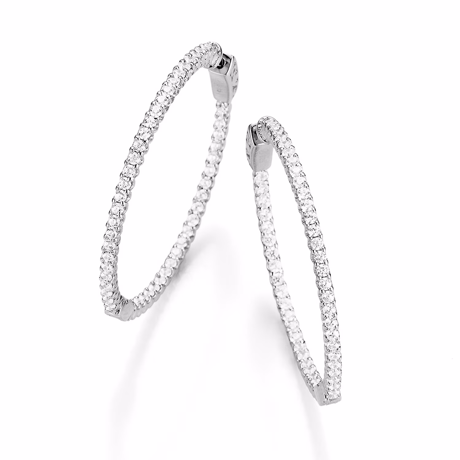 Creolen mit funkelnden Zirkonia Steinen, Silber 925