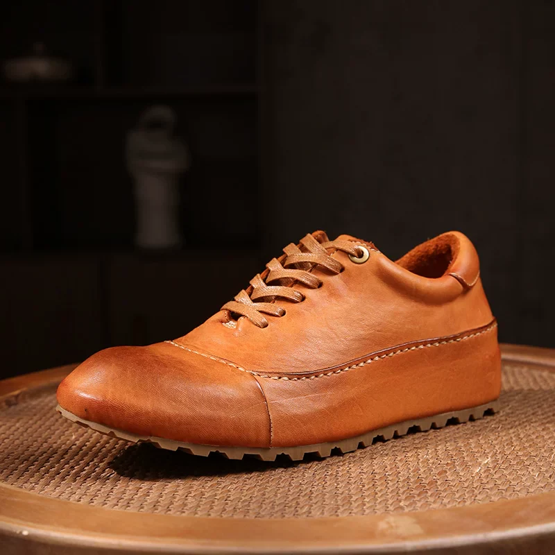 High-end heavy industry washed horse leather shoes