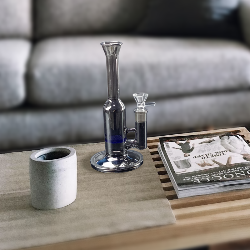 8 Gray Glass Honeycomb Perc Bong