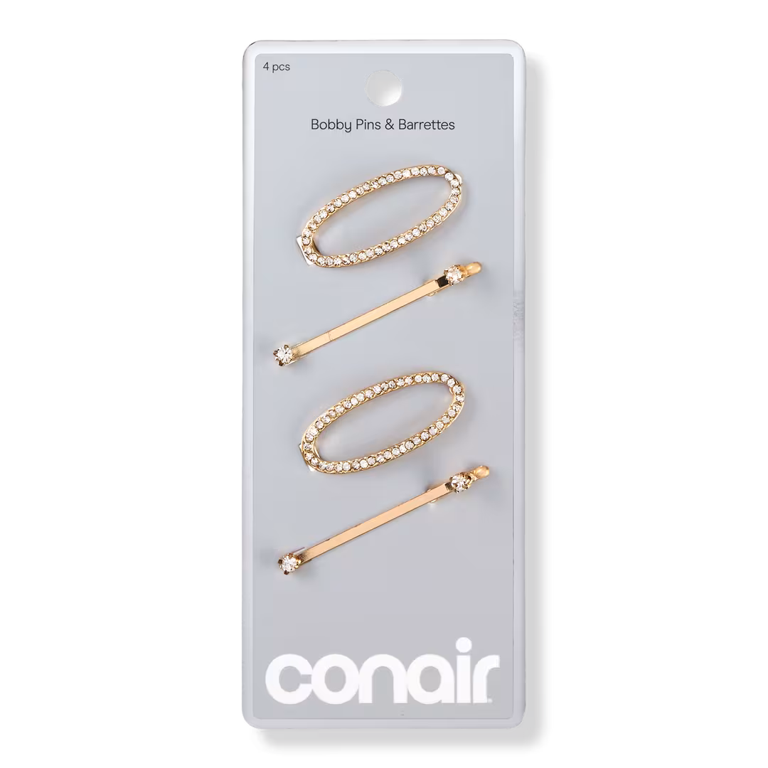 Conair Accessories  Gold-Tone Crystal Bobby Pin & Barrette Set