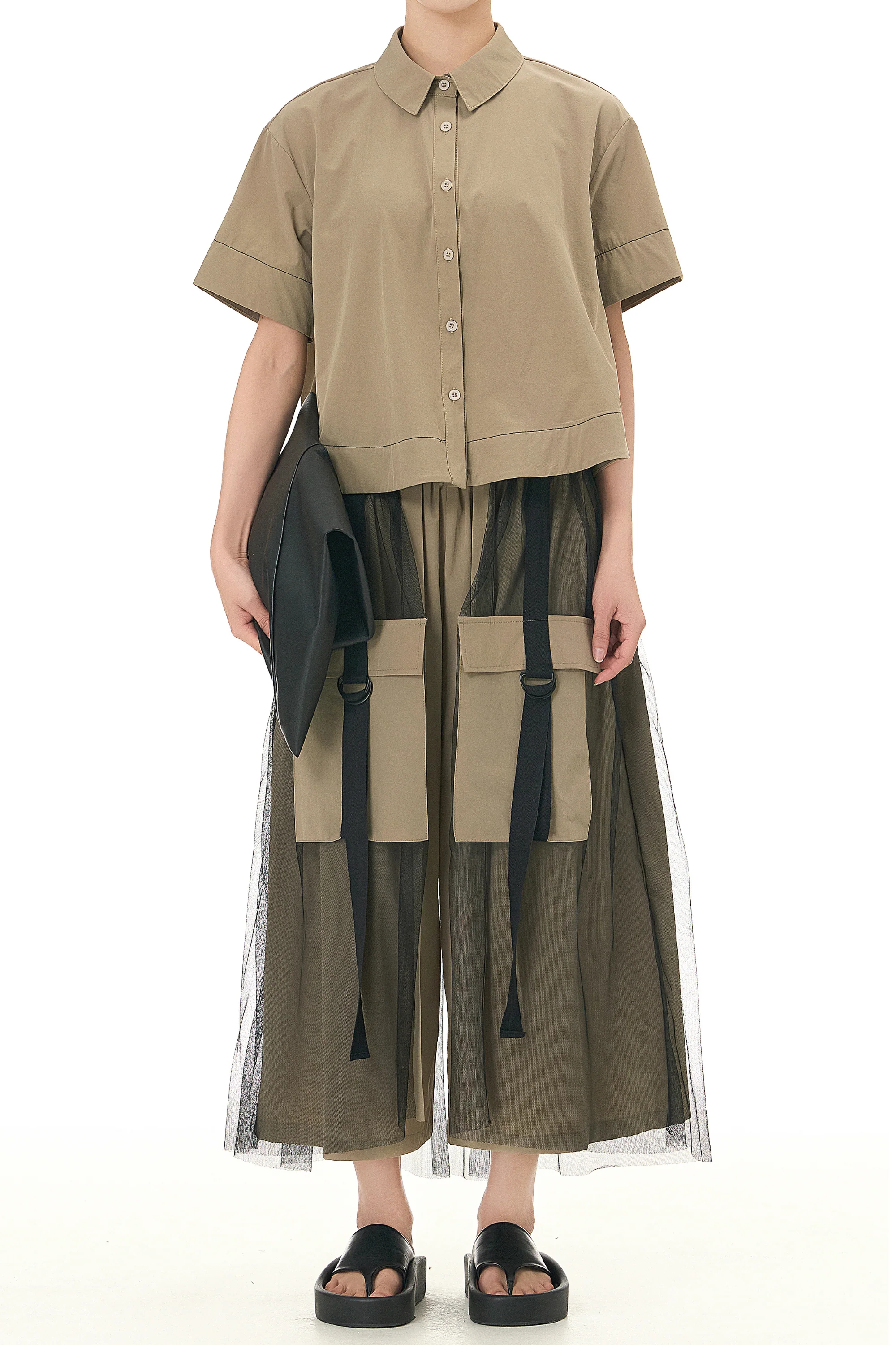 Net Layered Culottes Coord Set