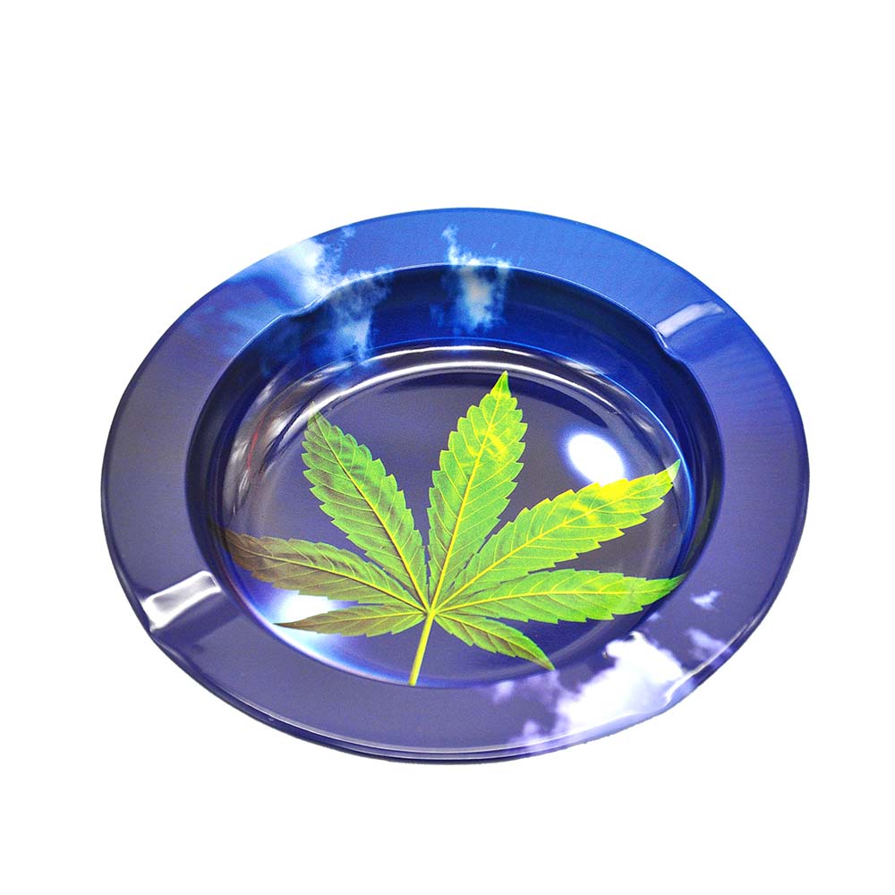 Marijuana Leaf Tin Ashtray (Random Pattern)