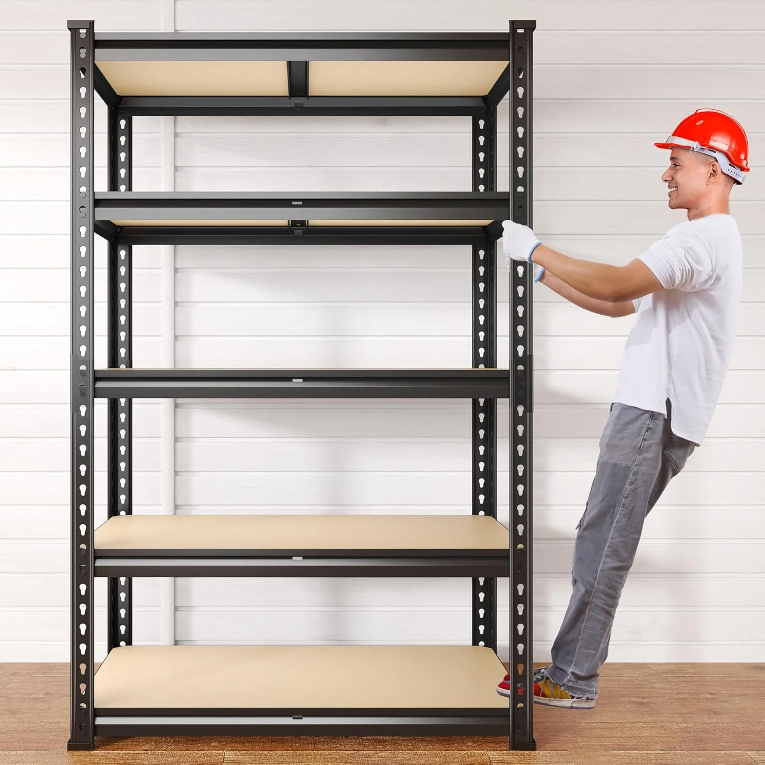 Storage Shelves 5 Tier Garage Shelving Heavy Duty Adjustable Garage Shelves, Utility Rack Shelf, Shelving Units for Storage Warehouse Pantry Closet, 35.5" W x 11.9" D x 72" H, 4 Pack