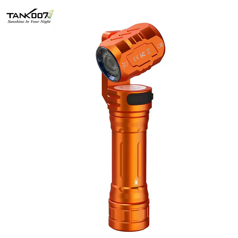 Portable rechargeable flashlight long battery life rotatable head magnetic tail work light high power super powerful