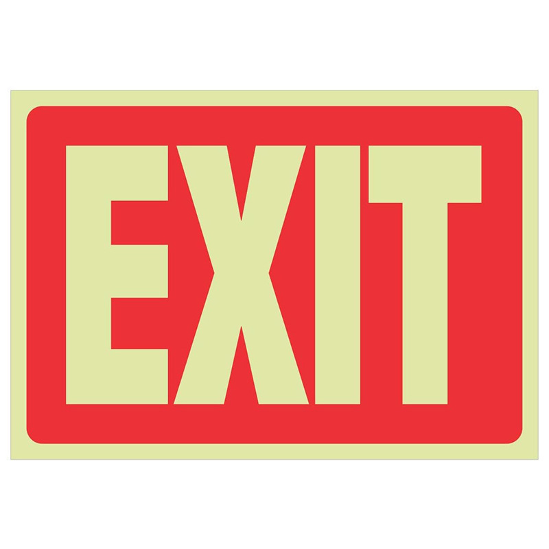 Self-adhesive PVC luminous sign sticker for fire safety EXIT luminous sticker, exit warning glow-in-the-dark sign EXIT SIGN