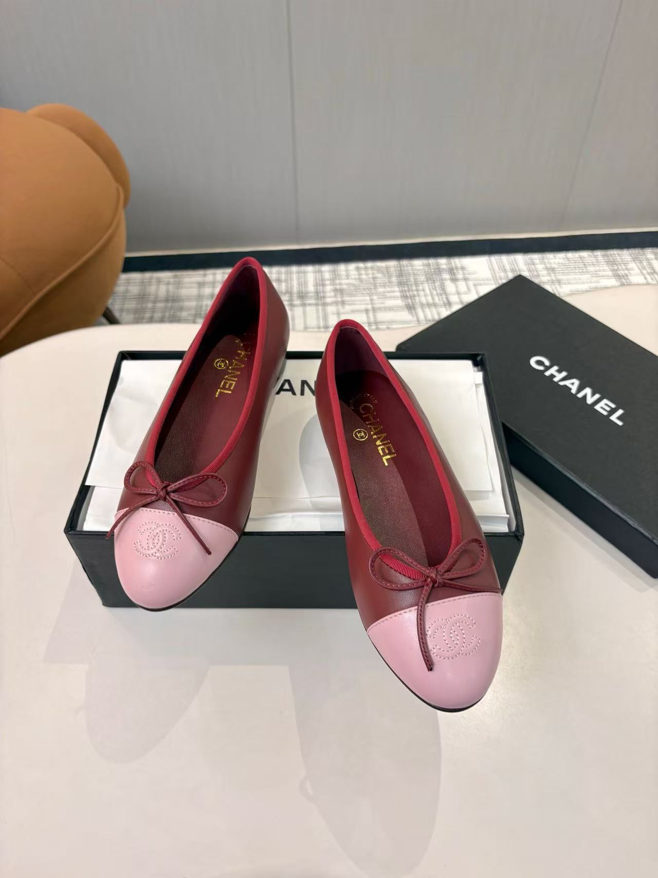 Chanel Cap Toe Ballerina Flats Sandals