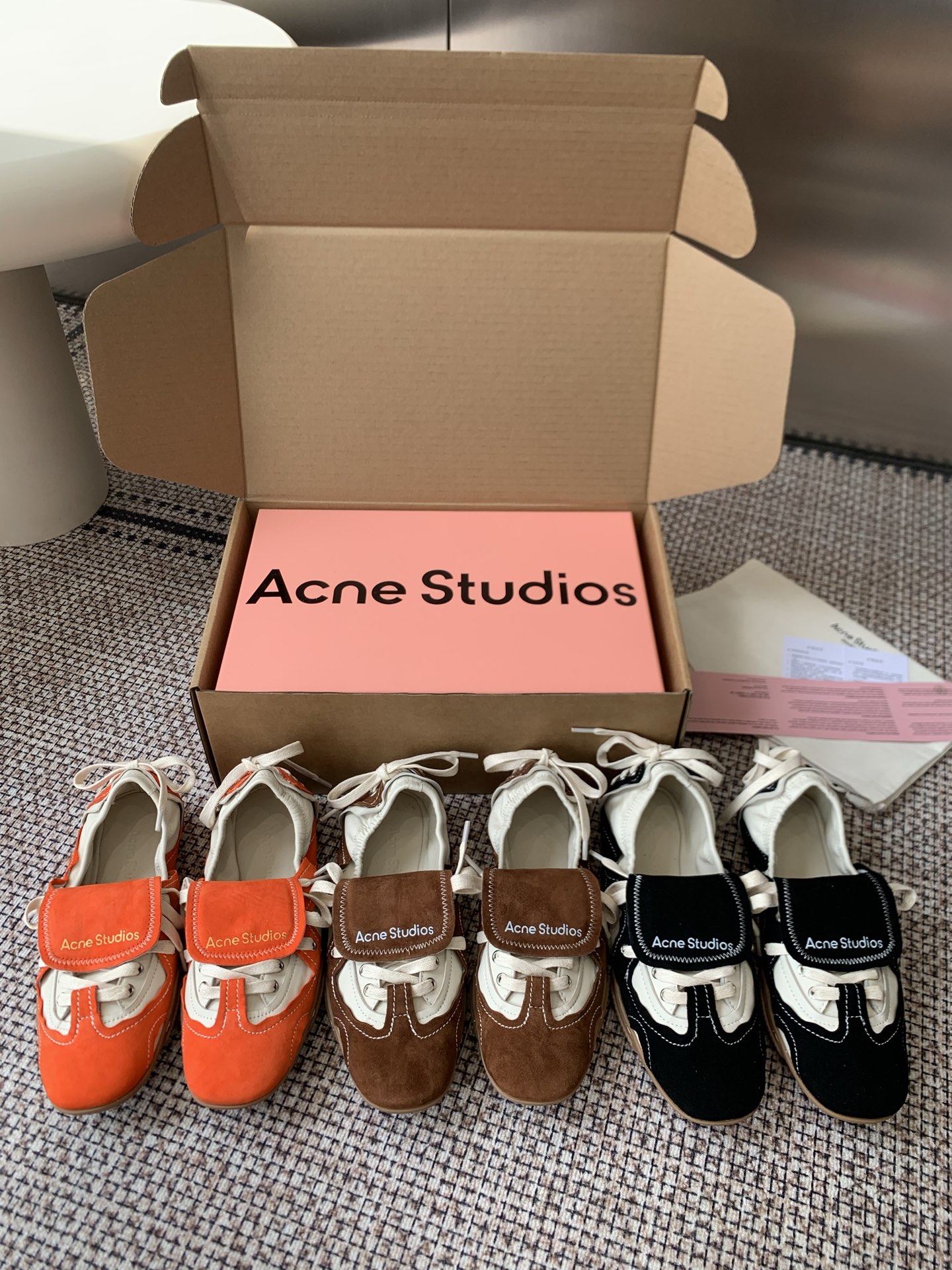 Acne Studios Suede Lace-Up Ballet Sneakers