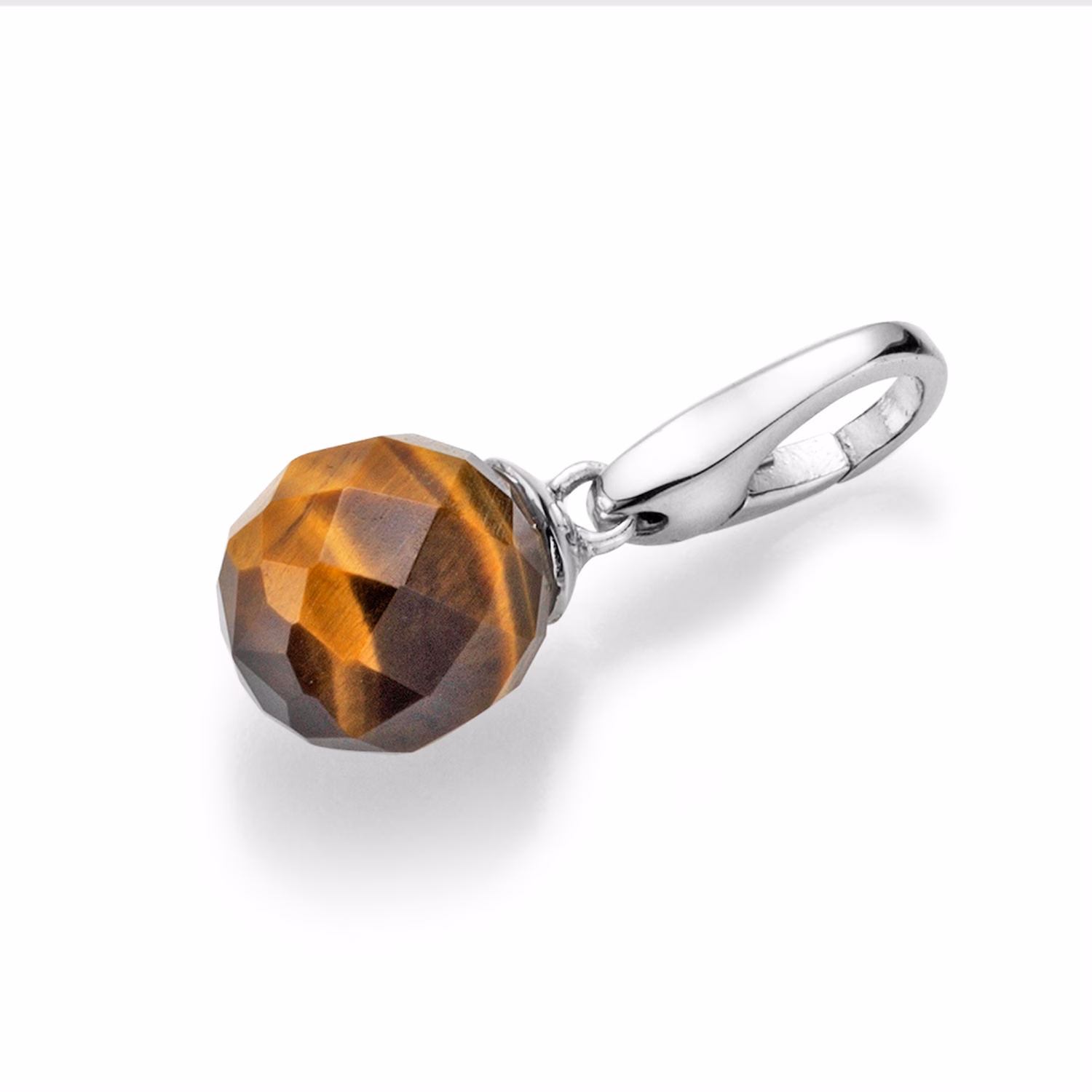 Charm Tigerauge Kugel mit Symbolkraft, Silber 925