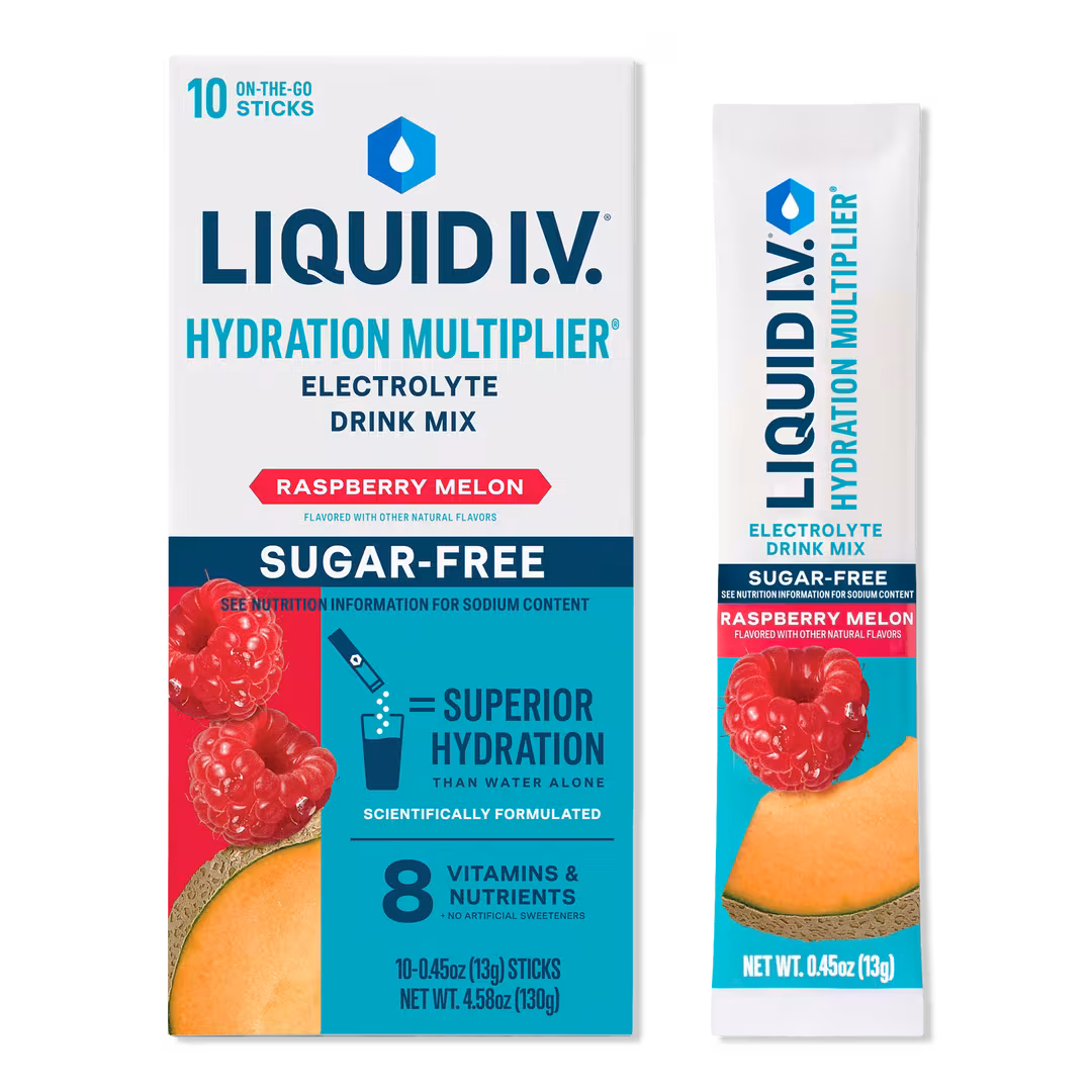 LIQUID I.V.  Hydration Multiplier Electrolyte Drink Mix Sugar Free Raspberry Melon