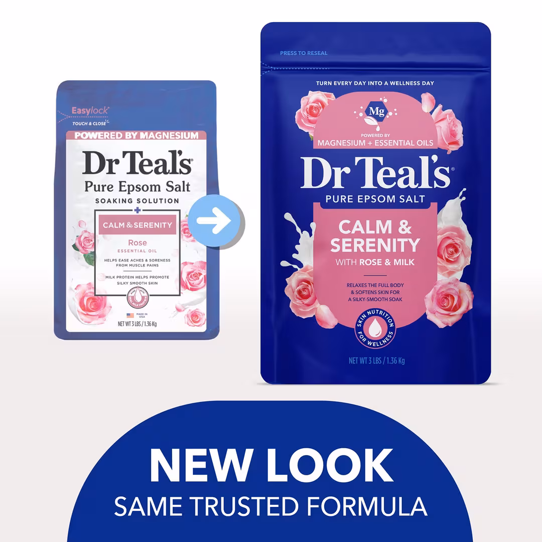 Dr Teal's  Pure Epsom Salt Soak, Calm & Serenity with Rose Essential Oil