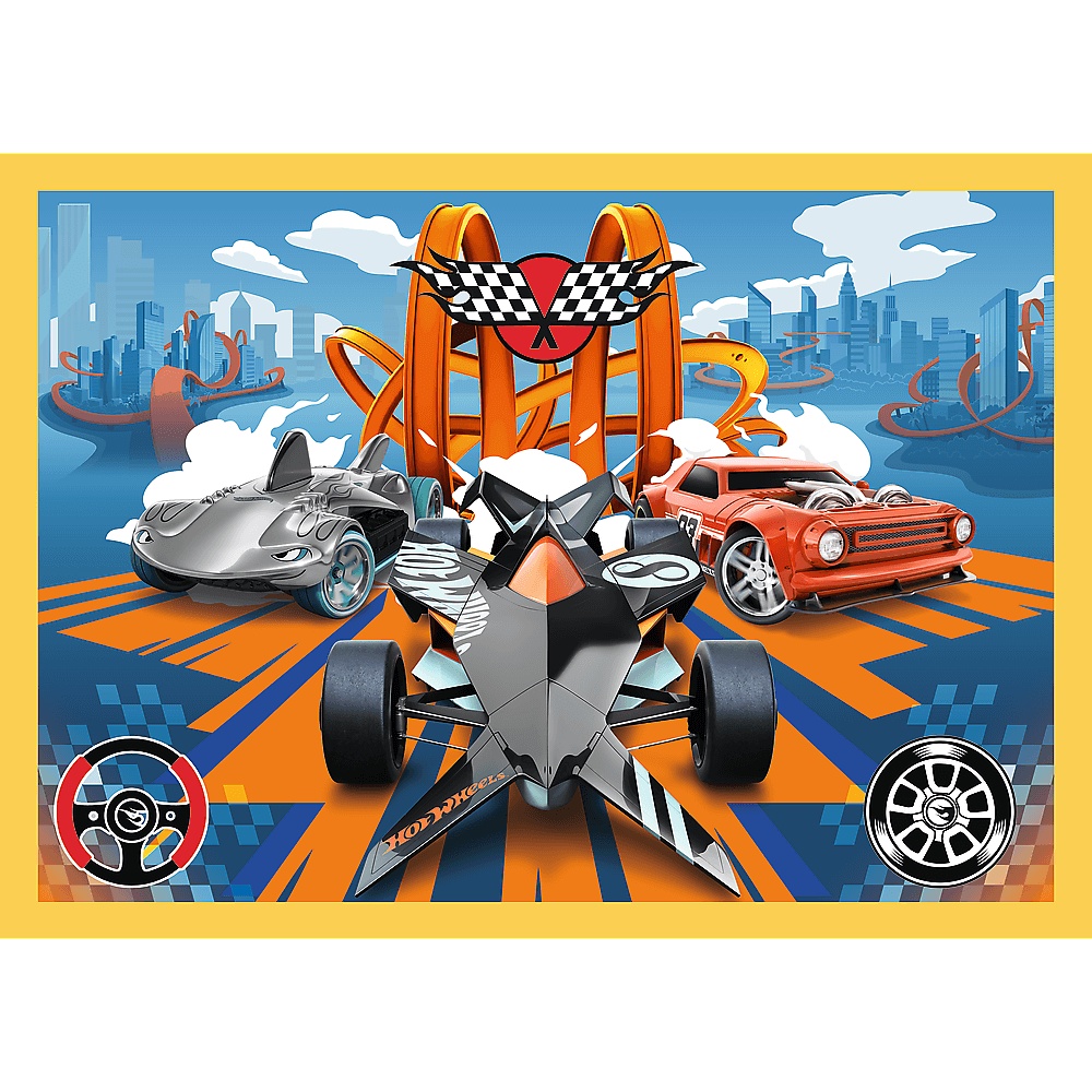 Puzzle Hot Wheels 4W1 Pojazdy Hot Wheels