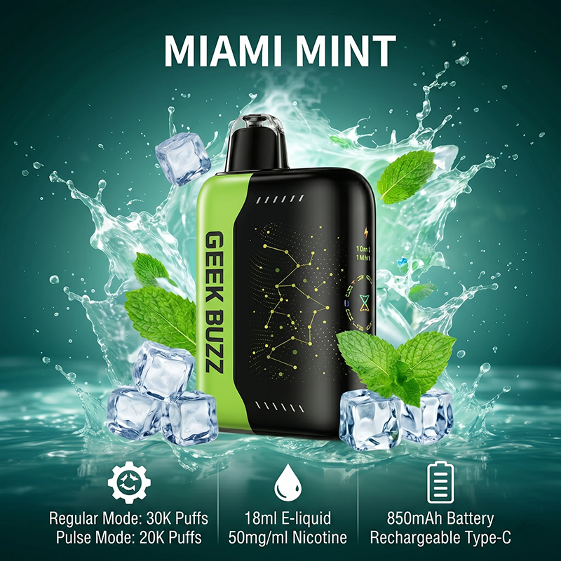 GEEK BUZZ Miami-mint 25K-30K Puffs