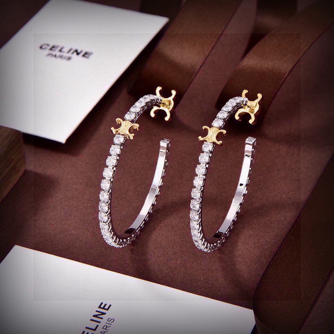 Celine Triomphe Hoop Earrings