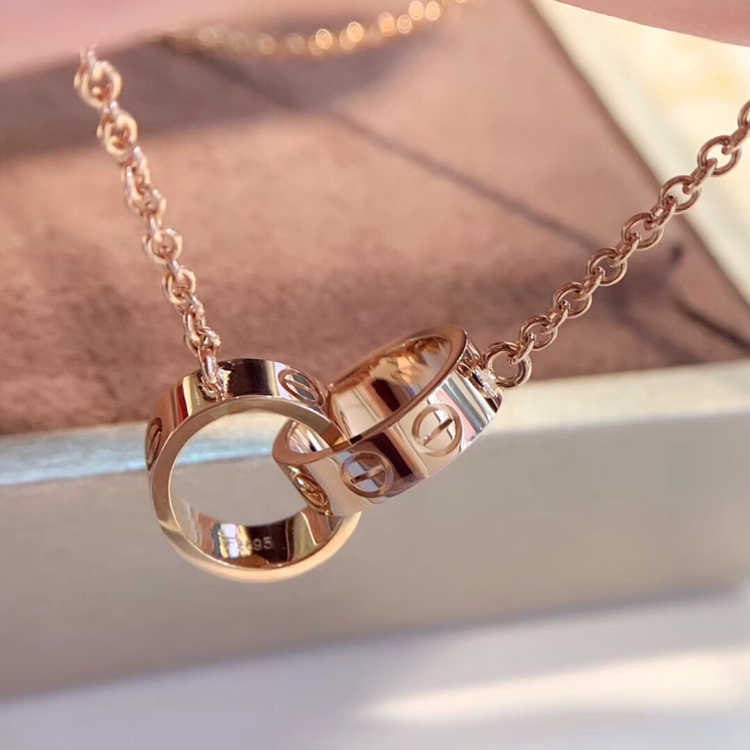 Cartier Double Ring Necklace, LOVE NECKLACE