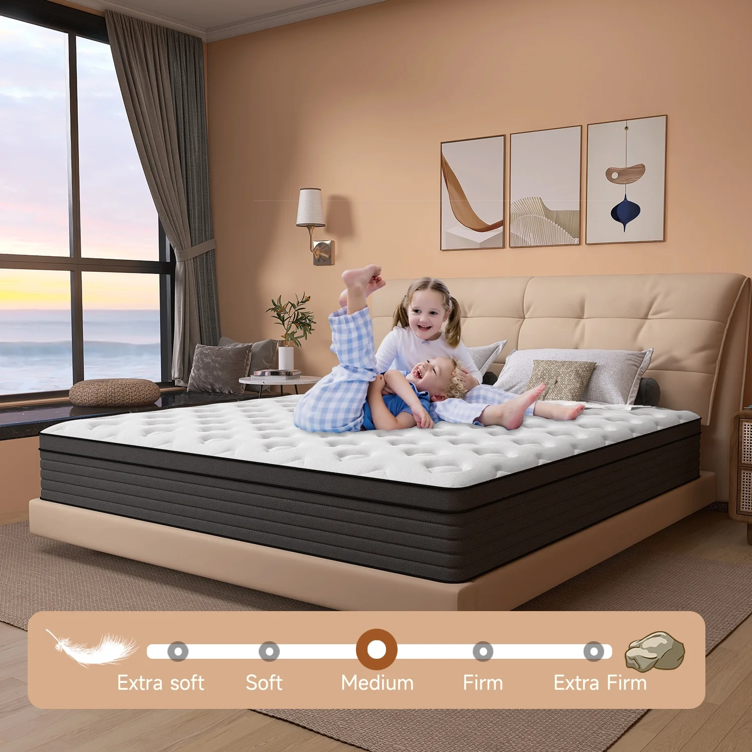 14 inch Hybrid Mattress in a Box, Gel Memory Foam and Pocket Spring ,King Mattress