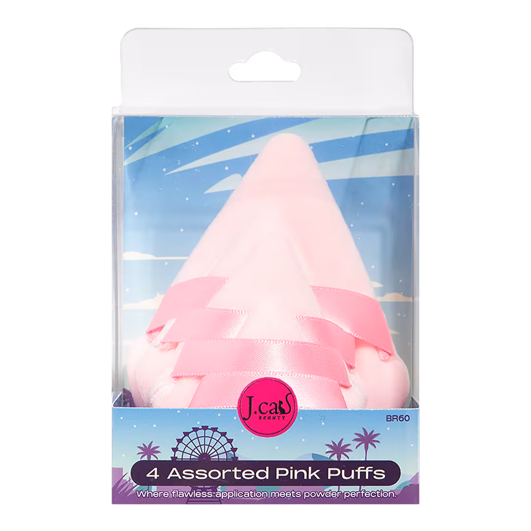 J.Cat Beauty  4 Assorted Pink Puffs