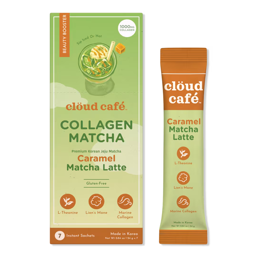 clöud café  Caramel Matcha Latte Collagen-Infused Beauty Booster