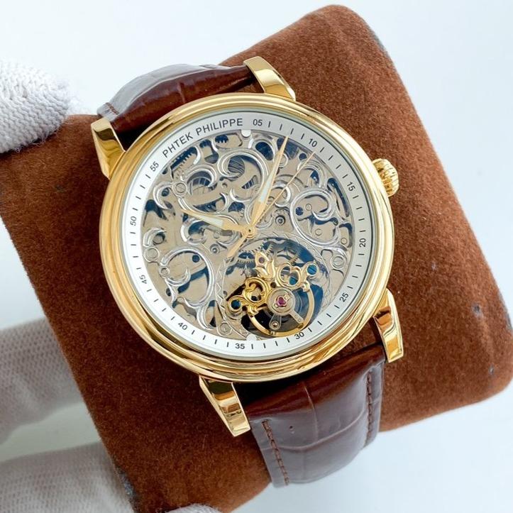 Patek Watch COMPLICATION GOLD CASE SKELETON DIAL