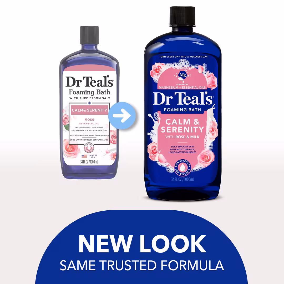 Dr Teal's  Foaming Bath with Pure Epsom Salt, Calm & Serenity with Rose