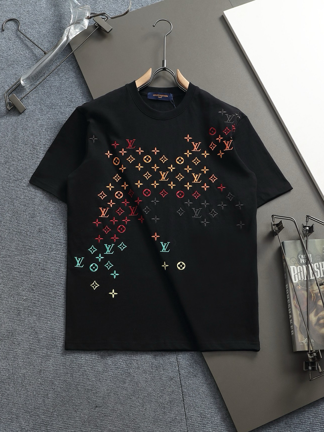 Best-selling classic heavy-duty washed water-repellent full-print embroidered logo short-sleeve shirt
