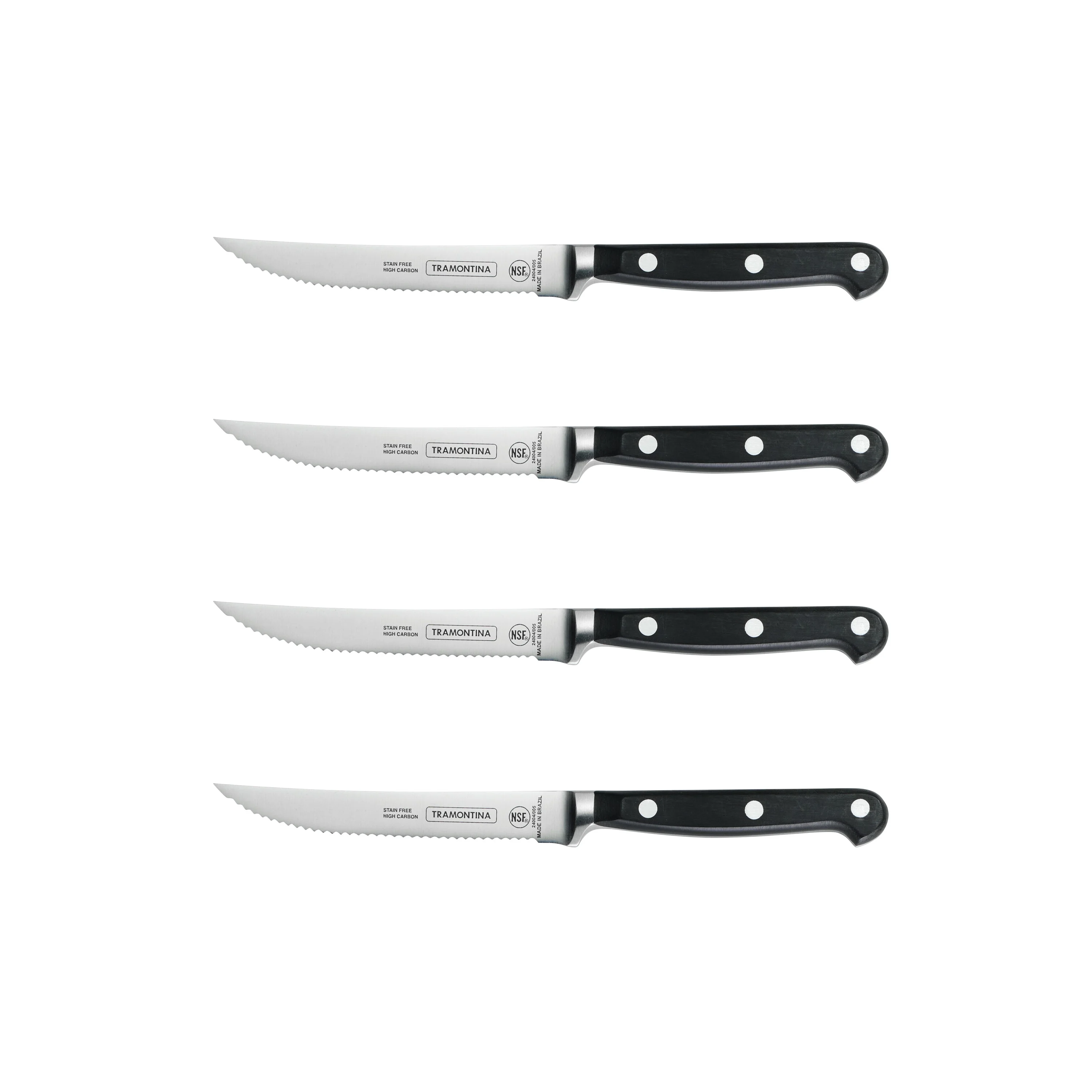 Tramontina Pro Series 4 Piece Forged 5 Inch Serrated Steak Knife Set