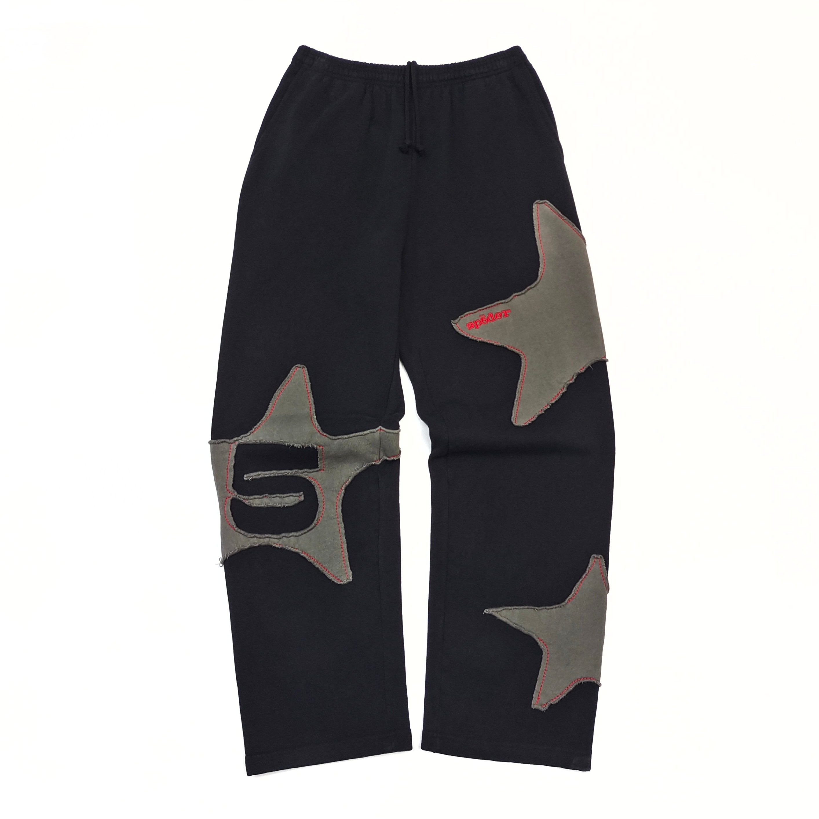 1:1 Grey Star Patchwork Black Straight Pants