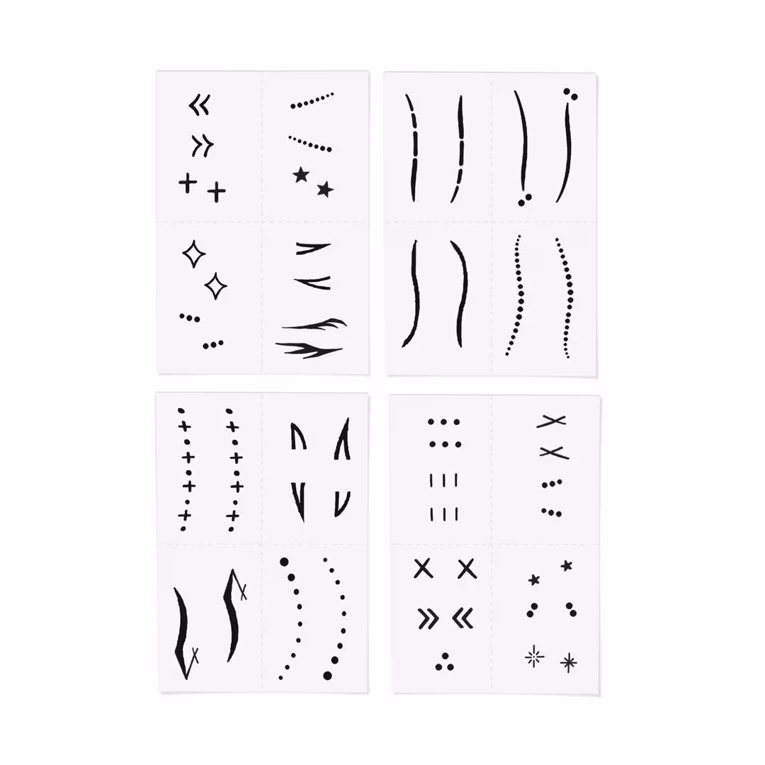Inked by Dani  Face Tats Temporary Tattoo Pack