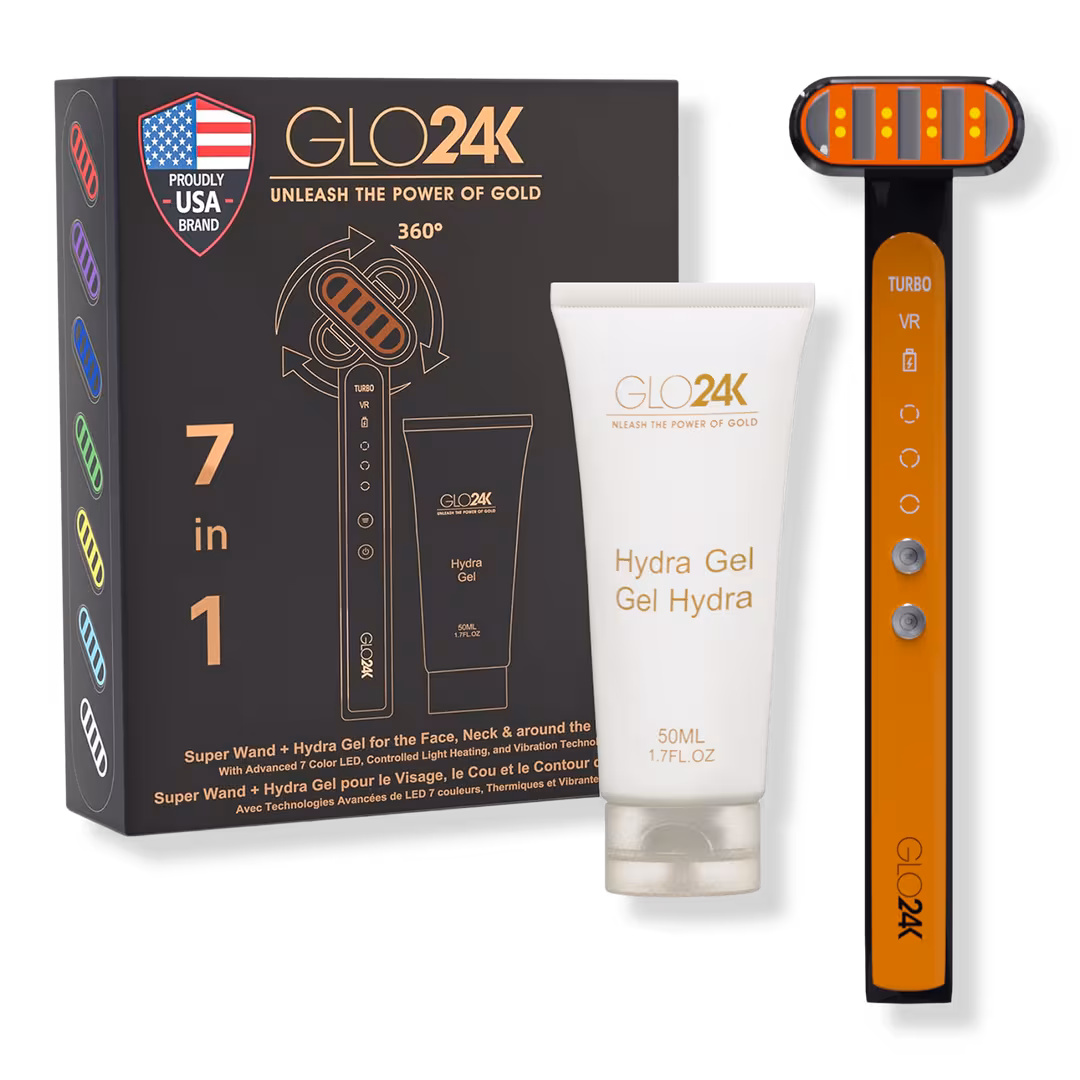 Glo24k  7 Color LED Super Wand + Hydra Gel