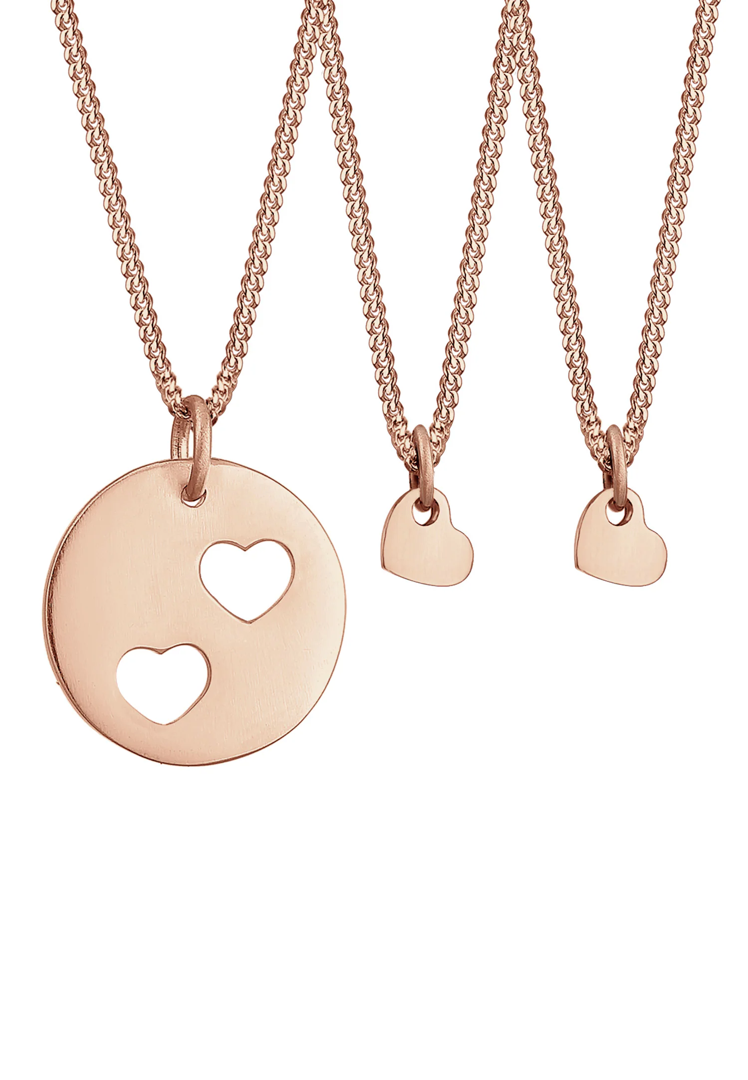 Ketten Trio Herz Mutter Kind Cut Out 925er Silber