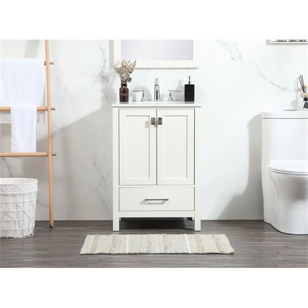 Elegant Kitchen and Bath 24 Inch Single Bathroom Vanity In White