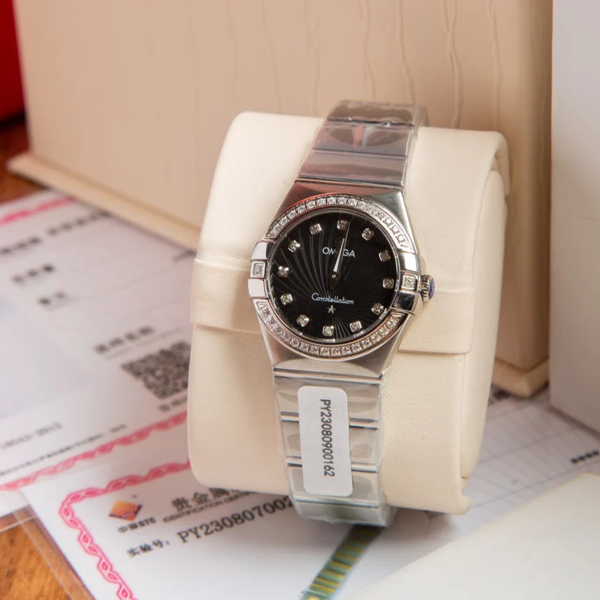 Omega Watch Constellation 27mm Diamond Black Dial