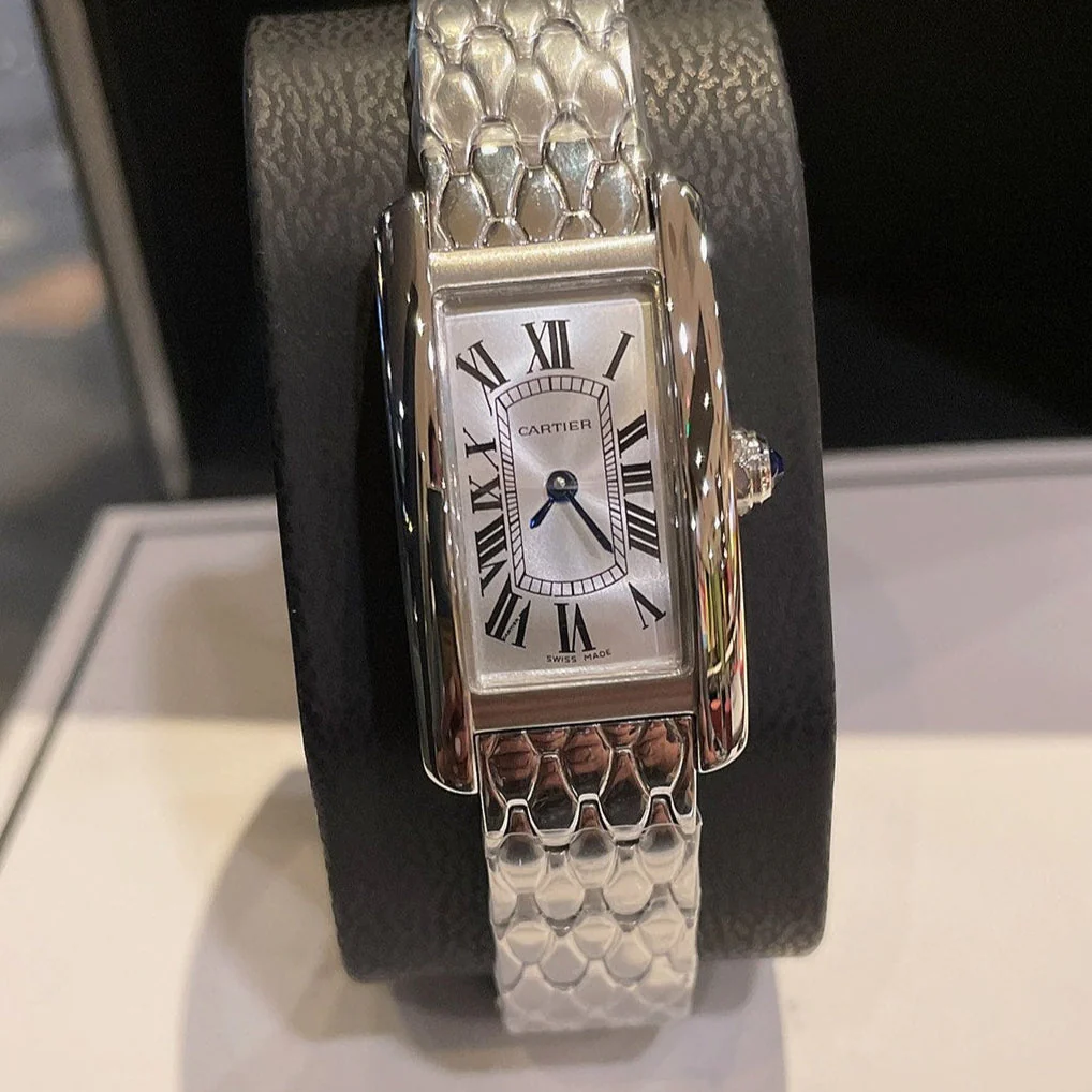 Cartier Watch Tank American 19mm Silver Blue