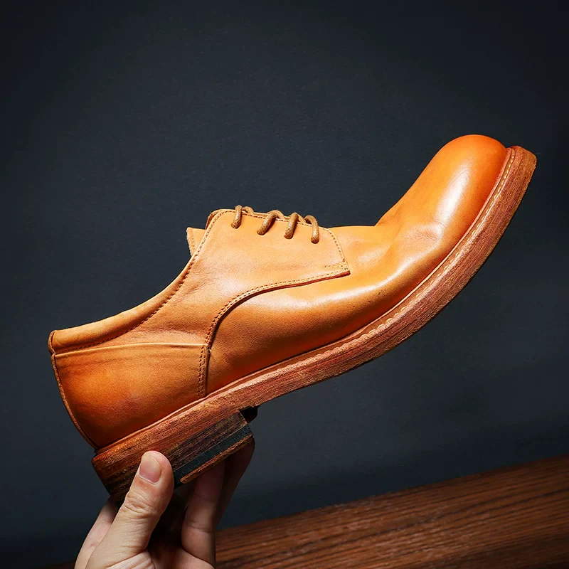 Goodyear Men's Handmade Retro Washed Horse Leather Shoes