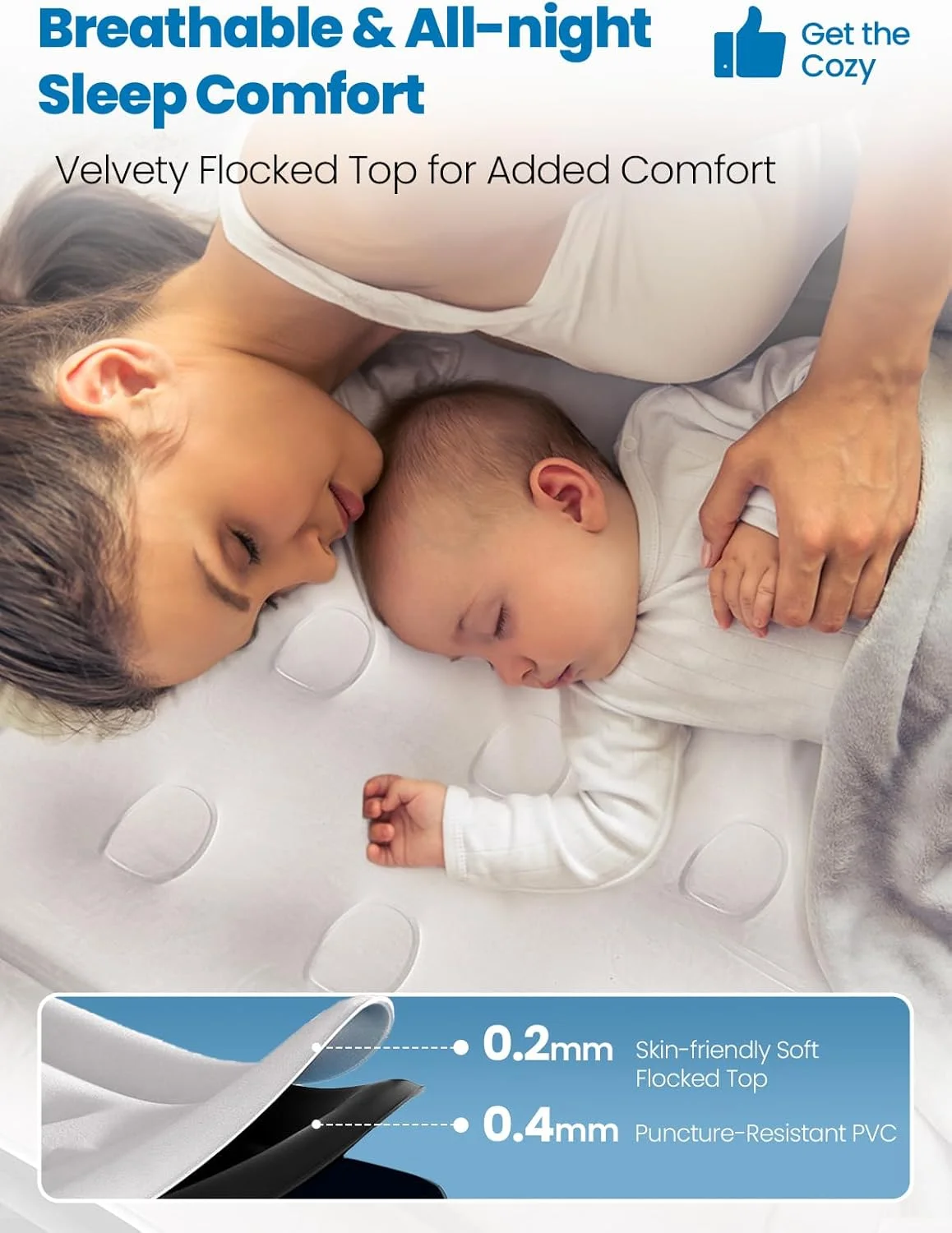 Queen Air Mattress with Built-in Pump - 18" Raised, Honeycomb Pillar Design, 3-Min Inflation, 48Hr Leak-Proof