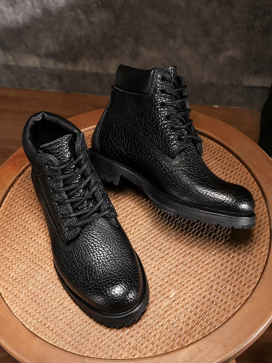 Goodyear bison leather tooling locomotive Martin rhubarb boots