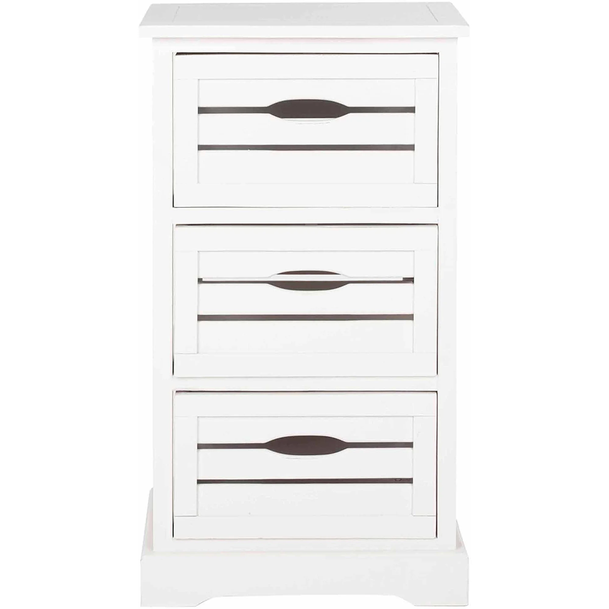 SAFAVIEH Samara Solid Rustic 3 Drawer Cabinet, Distressed Cream