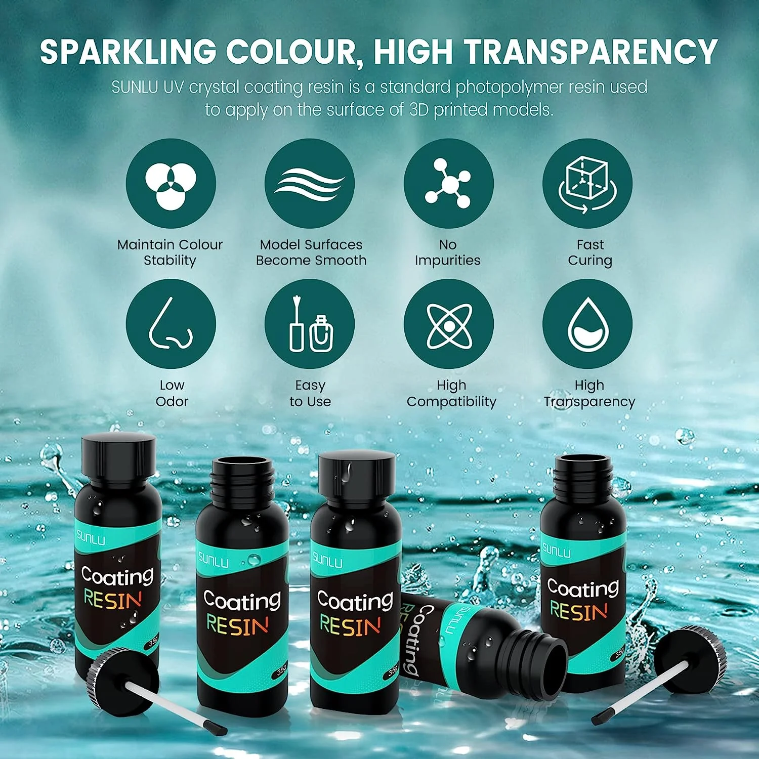 Crystal Coating Resin for DIY Crafts Jewelry Making Casting and Coating