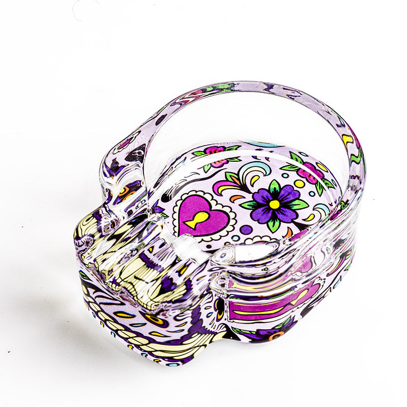 Skull Glass Cigarette Ashtray (Random Pattern)