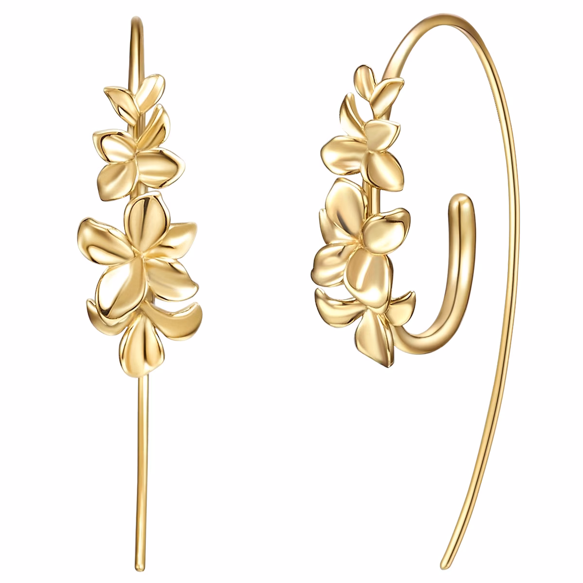 Ohrhänger Blüte aus Sterling Silber in gelbgold