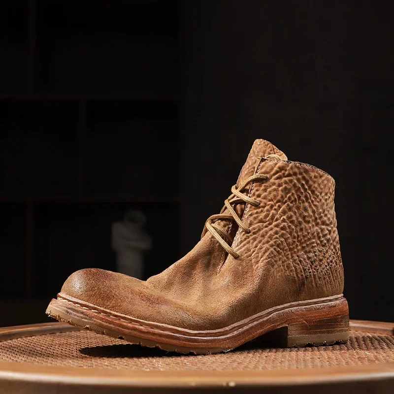 Italian shrinkage horse hip leather Martin boots
