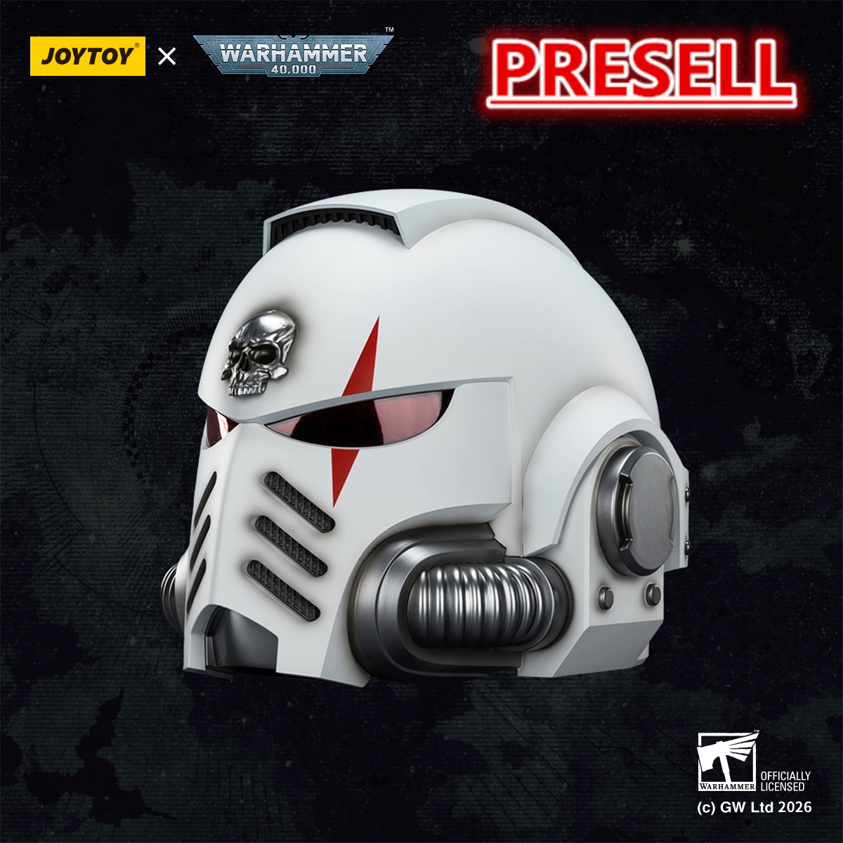 JOYTOY Warhammer 40k 1:1 White Scars MkX Helmet & Display Stand - JOYTOY WORLD
