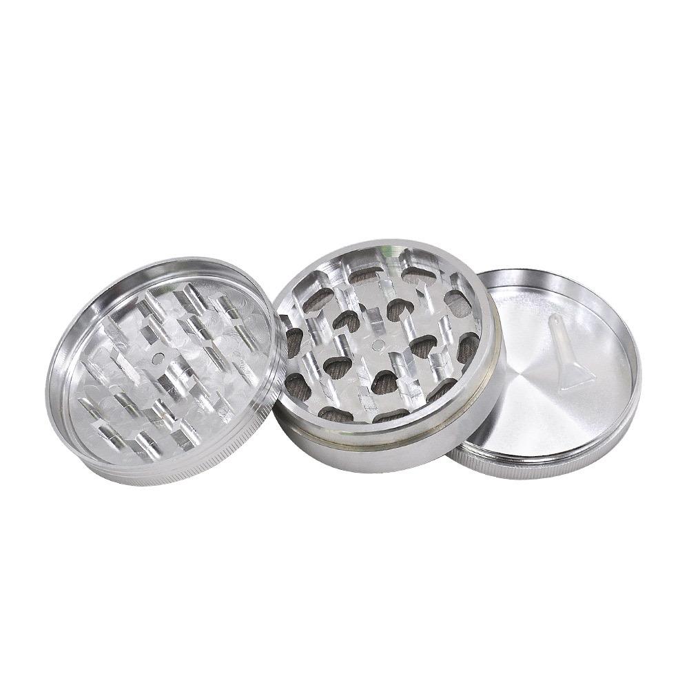 Silver Aluminum Alloy Weed Grinder 3 Piece