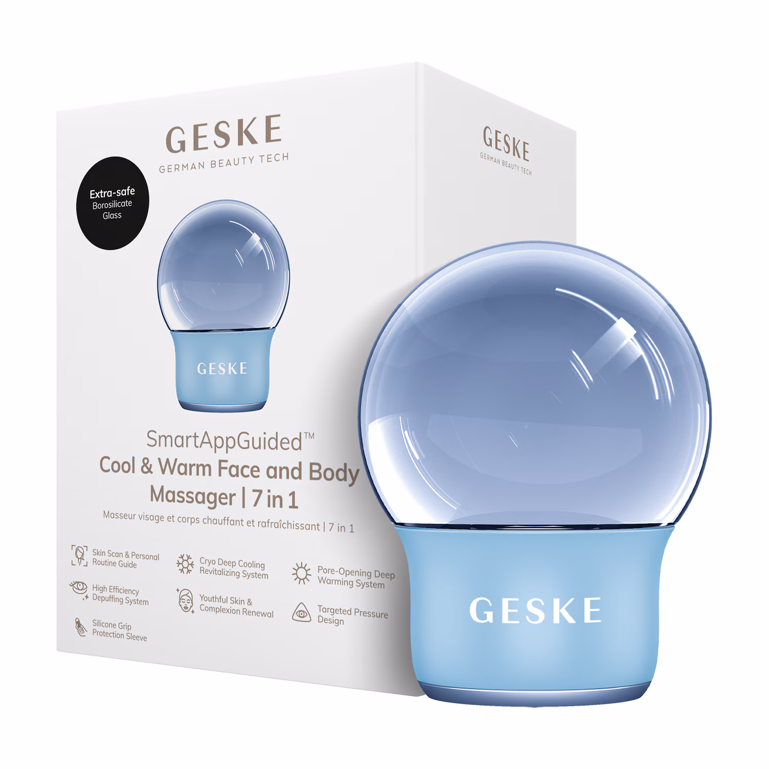 GESKE SmartAppGuided™ Cool & Warm Face & Body Massager | 7 in 1