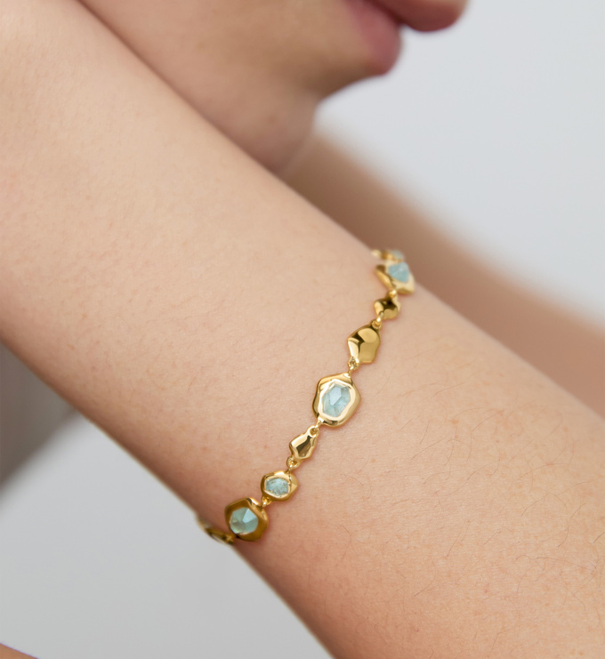 Odyssey Gemstone Pebbled Chain Bracelet