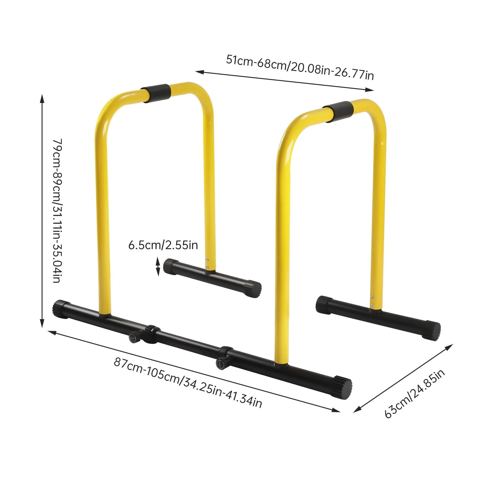 Miumaeov Dip Bar Dip Station Functional Heavy Duty Dip Stands Fitness Workout Dip bar Station Stabilizer Push Up Stand Adjustable Height 440LBS Loading Capacity