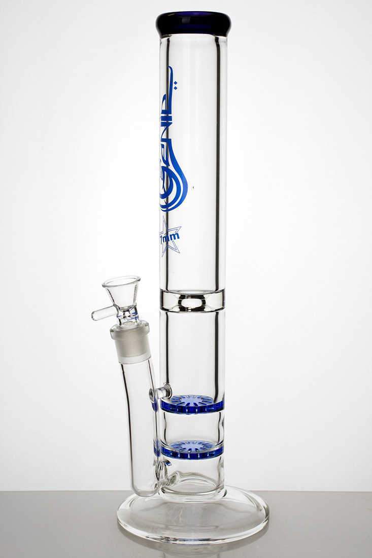 15 double flat diffuser heavy glass water bong