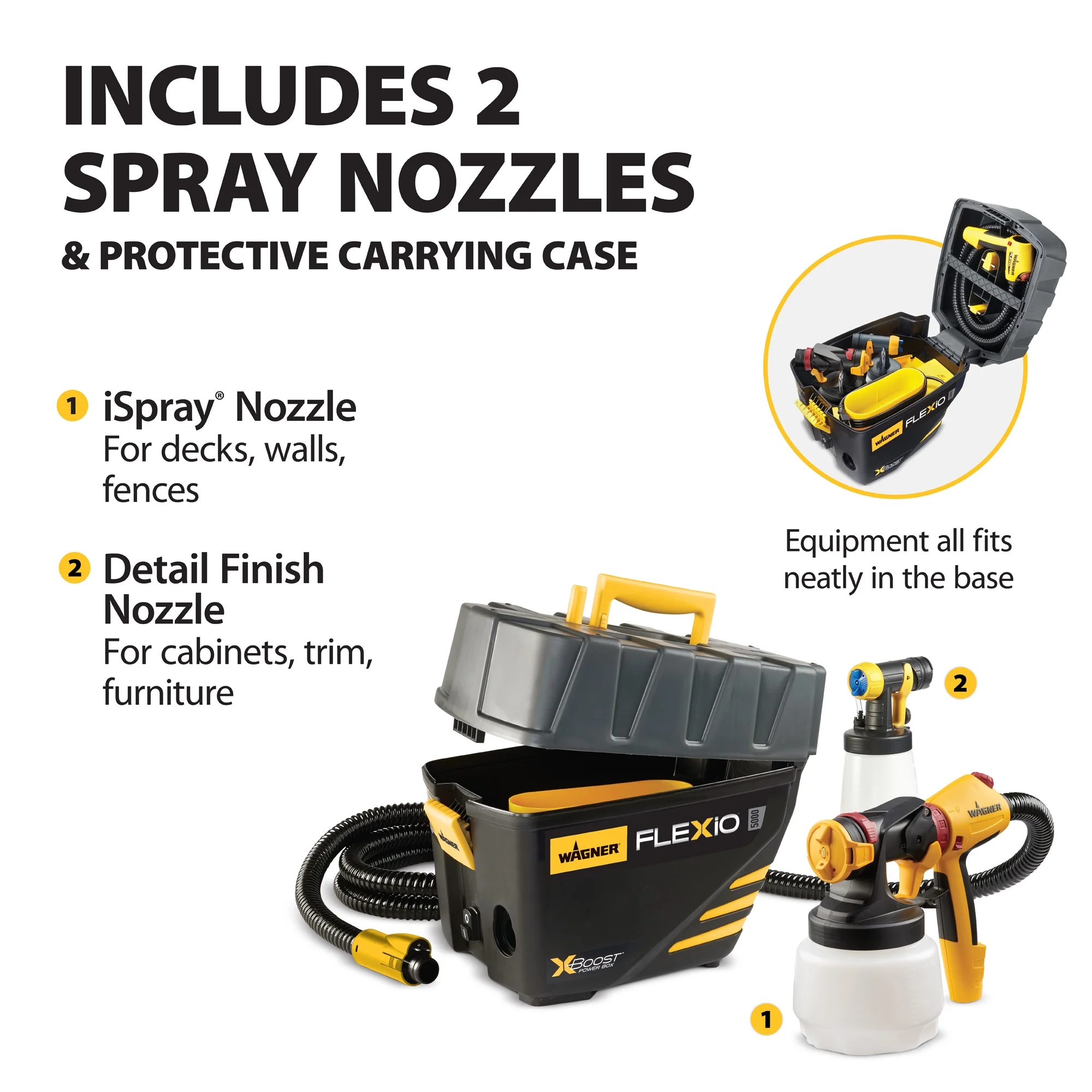 Wagner Flexio 5000 Paint Sprayer, 2 Nozzles Included, Turbine Base