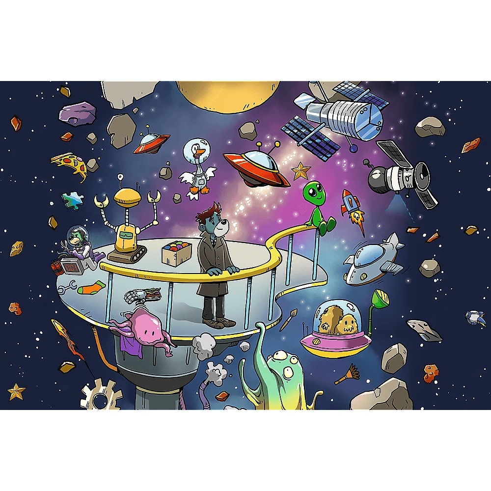 Puzzle Uft Rodzina Treflików 100 El. Bert W Kosmosie