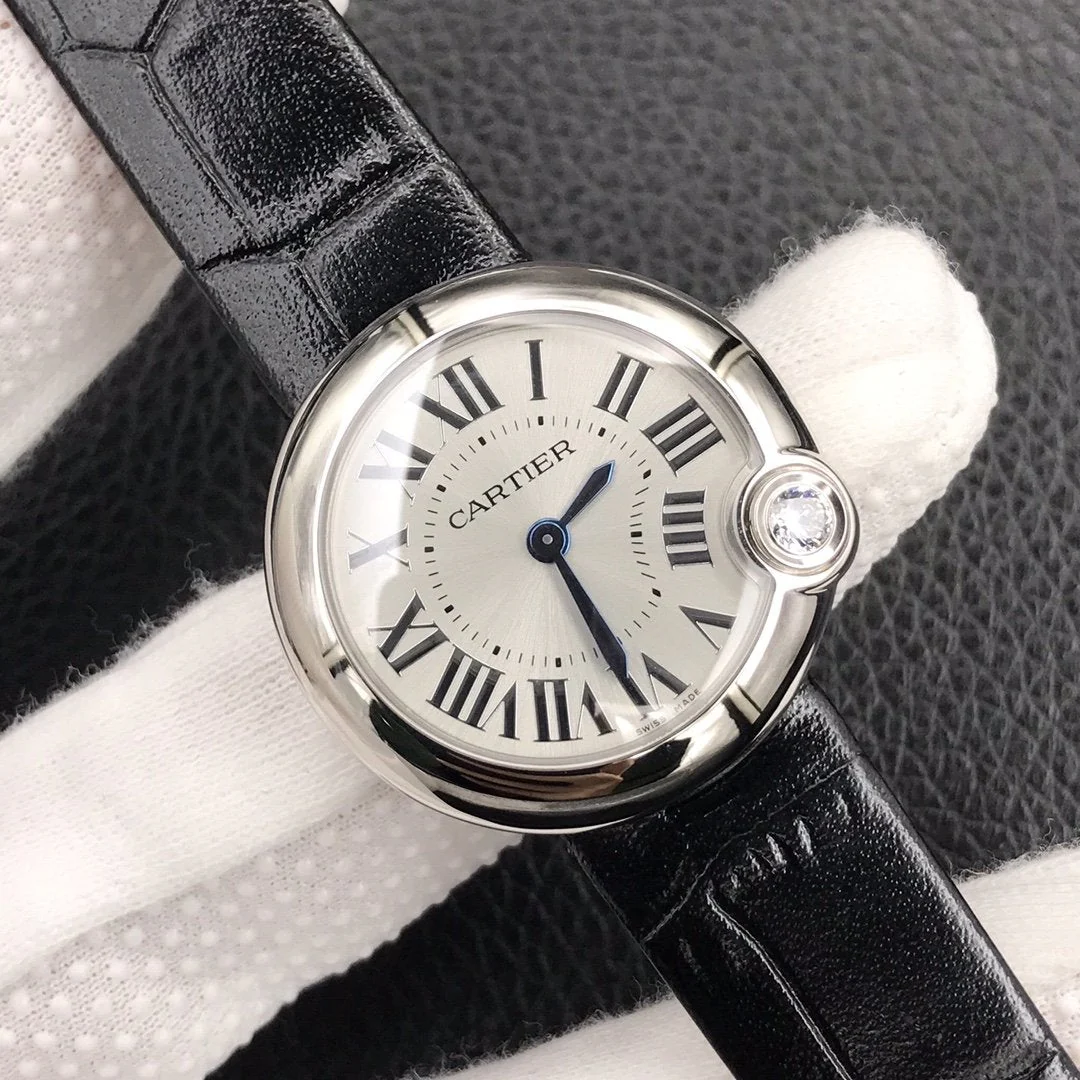 Cartier Watch BALLON BLANC DE CARTIER QUARTZ STEEL CASE BLACK DIAL